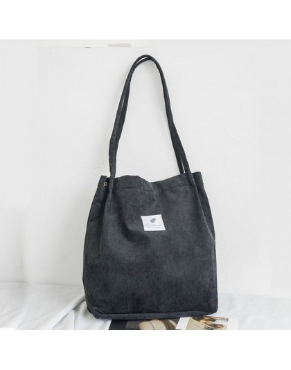 Hylhexyr kobieta sztruksowa torba na ramię torby na zakupy wielokrotnego użytku Casual Tote torebka damska do Dropshipping