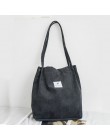 Hylhexyr kobieta sztruksowa torba na ramię torby na zakupy wielokrotnego użytku Casual Tote torebka damska do Dropshipping