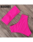 RUUHEE bandażowy strój kąpielowy Bikini kobiety strój kąpielowy Bikini wysokie w talii 2019 strój kąpielowy Push Up Maillot De B