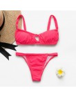 Peachtan Sexy różowe stroje kąpielowe damskie kostium kąpielowy bikini Bandeau 2020 mujer mikro kostium kąpielowy damski Push up