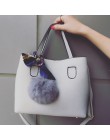 LAN LOU moda PU skórzane damskie torebki większa damska torba włochata piłka torba na ramię torba messenger crossbody dla kobiet