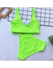 2020 nowy Sexy wysokiej talii strój kąpielowy bikini kobiety stroje kąpielowe Bandeau zestaw bikini push-up klamra strój kąpielo