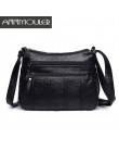 Annmouler moda damska Crossbody torba czarny miękki sprana skóra torba na ramię Patchwork torba mała torba klapowa dla dziewczyn