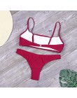 Lefeel stałe Bikini Set kobiety Sexy brazylijski strój kąpielowy Bikini lato zakrętka tubki stroje kąpielowe niskiej talii strój