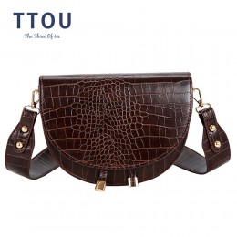Kobiety wzorek z aligatorem nad Crossbody torba krokodyl półkole torba siodło miękkie skórzane torby na ramię damskie torebki