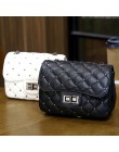 Wiosna nowy klasyczny nit małe kwadratowe torby Crossbody Mini kobiety zamek do torebki Pu skórzana łańcuszkowa torba na ramię k