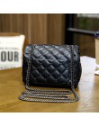 Wiosna nowy klasyczny nit małe kwadratowe torby Crossbody Mini kobiety zamek do torebki Pu skórzana łańcuszkowa torba na ramię k