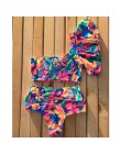 2020 seksowne Bikini stroje kąpielowe kobiety strój kąpielowy Push Up Biquini brazylijski Bikini Set związywane lato Bikini druk