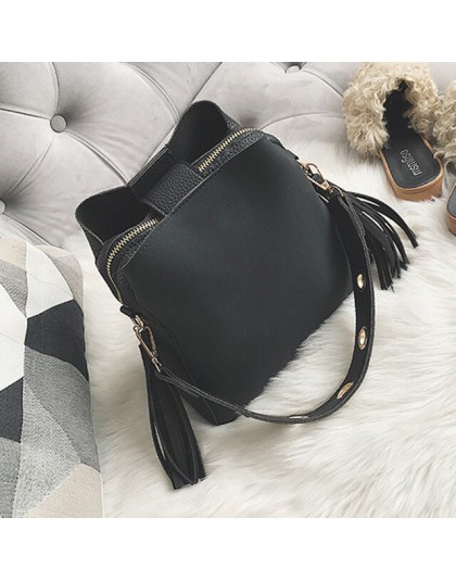 Moda vip peeling kobiety torebka wiadro Vintage torba gońca z frędzelkami wysokiej jakości torba na ramię w stylu Retro prosta t