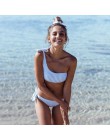 Seksowny pasek zestaw bikini kobiety jedno ramię stroje kąpielowe niski bandaż w talii strój kąpielowy strój kąpielowy lato zakr