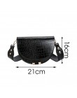 Kobiety wzorek z aligatorem nad Crossbody torba krokodyl półkole torba siodło miękkie skórzane torby na ramię damskie torebki