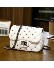 Wiosna nowy klasyczny nit małe kwadratowe torby Crossbody Mini kobiety zamek do torebki Pu skórzana łańcuszkowa torba na ramię k