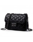 Wiosna nowy klasyczny nit małe kwadratowe torby Crossbody Mini kobiety zamek do torebki Pu skórzana łańcuszkowa torba na ramię k