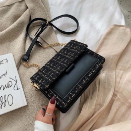 Bawełniane i lniane torebki Crossbody dla kobiet 2020 zimowe torby na ramię kobiece mini-łańcuch torebki i portmonetki