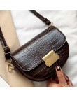 Luksusowa moda damska Crossbody torba krokodyl półkole torba siodło miękkie skórzane torby na ramię damskie torebki projektant