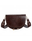 Luksusowa moda damska Crossbody torba krokodyl półkole torba siodło miękkie skórzane torby na ramię damskie torebki projektant