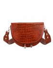 Luksusowa moda damska Crossbody torba krokodyl półkole torba siodło miękkie skórzane torby na ramię damskie torebki projektant