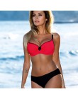 ESSV strój kąpielowy czerwony zestaw bikini push-up Plus rozmiar kobiety stroje kąpielowe Sexy wyściełana regulowana pasek grani