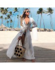 2020 szydełka białe dzianiny okrycie plażowe up sukienka tunika długie Pareos bikini Cover up sukienka na kostium kąpielowy Plag