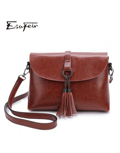 New Arrival prawdziwej skóry kobieca torba na ramię Tassel kobiety Crossbody torba 2019 moda torba małe torby klapowe dla pani