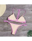 Kobiety stałe Bikini Set Sexy Micro bandażowy strój kąpielowy niskiej talii strój kąpielowy wysokie cięcie strój kąpielowy nowy 