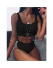 2020 nowy Sexy wysokiej talii strój kąpielowy bikini kobiety stroje kąpielowe Bandeau zestaw bikini push-up klamra strój kąpielo