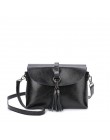 New Arrival prawdziwej skóry kobieca torba na ramię Tassel kobiety Crossbody torba 2019 moda torba małe torby klapowe dla pani
