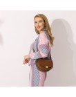 Zency 100% prawdziwej skóry Retro kobiet torba podkowa klamra półokrągła torba siodło nowe mody ramię ciemny brąz