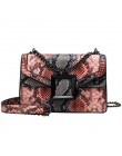 WENYUJH torebka damska nadruk węża torba na ramię Vintage Crossbody damska torba na ramię luksusowa skórzana torba Sac A Main