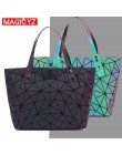 Kobiet o dużej pojemności laser holograficzny torebka nieregularne geometryczne świetliste dziewczyny torba na ramię torba na la