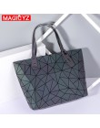 Kobiet o dużej pojemności laser holograficzny torebka nieregularne geometryczne świetliste dziewczyny torba na ramię torba na la