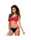 ESSV strój kąpielowy czerwony zestaw bikini push-up Plus rozmiar kobiety stroje kąpielowe Sexy wyściełana regulowana pasek grani