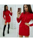 Kobiety Casual Sashes Button obcisła sukienka skręcić w dół kołnierz z długim rękawem jednolita sukienka 2020 Summer Fashion Vin