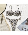Nadruk węża bikini Push up strój kąpielowy kobiet strój kąpielowy String stringi brazylijskie bikini 2020 strój kąpielowy z wyso