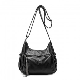 Torebki damskie torebki damskie casual Messenger Crossbody miękka torba na ramię ze skóry PU Tassel luksusowe kobiece torebki sa