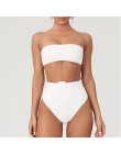 Wysokiej talii brazylijski neon bikini 2020 pas stroje kąpielowe kobiety Bandeau kostium kąpielowy damski push up kostium kąpiel