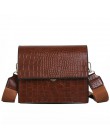 Vintage mała torebka crossbody kobiety Alligotar wzór klasyczne torby na ramię panie szeroki pasek torba crossbody kobiet Messen