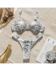 Nadruk węża bikini Push up strój kąpielowy kobiet strój kąpielowy String stringi brazylijskie bikini 2020 strój kąpielowy z wyso