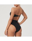 Wysokiej talii brazylijski neon bikini 2020 pas stroje kąpielowe kobiety Bandeau kostium kąpielowy damski push up kostium kąpiel