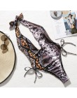 Nadruk węża bikini Push up strój kąpielowy kobiet strój kąpielowy String stringi brazylijskie bikini 2020 strój kąpielowy z wyso