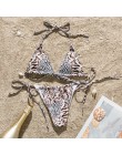 Nadruk węża bikini Push up strój kąpielowy kobiet strój kąpielowy String stringi brazylijskie bikini 2020 strój kąpielowy z wyso