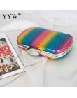 2018 moda Rainbow Box torba wieczór kobiety projektant elegancka torba wesele sprzęgła kiesa kobiet żelki mini łańcuch torba na 