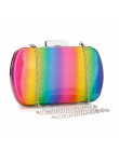 2018 moda Rainbow Box torba wieczór kobiety projektant elegancka torba wesele sprzęgła kiesa kobiet żelki mini łańcuch torba na 
