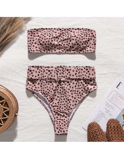Wysokiej talii brazylijski neon bikini 2020 pas stroje kąpielowe kobiety Bandeau kostium kąpielowy damski push up kostium kąpiel