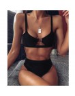 2020 nowy Sexy wysokiej talii strój kąpielowy bikini kobiety stroje kąpielowe Bandeau zestaw bikini push-up klamra strój kąpielo