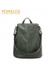 Plecak POMELOS kobieta kobiety PU skórzany plecak z zabezpieczeniem przeciw kradzieży wysokiej jakości miękka moda miejska pleca