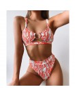 2020 nowy Sexy wysokiej talii strój kąpielowy bikini kobiety stroje kąpielowe Bandeau zestaw bikini push-up klamra strój kąpielo
