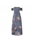 Kobiety Off Shoulder Floral Print sukienka boho kobiety plaża letnie sukienki damskie bez ramiączek długa, maksi sukienka Vestid