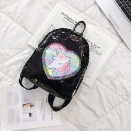 Zmienny kolor cekiny plecak z motywem jednorożca moda brokat tornister szkolny dziewczyny śliczny Hologram Laser PU skóra podróż