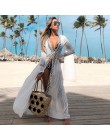 2020 szydełka białe dzianiny okrycie plażowe up sukienka tunika długie Pareos bikini Cover up sukienka na kostium kąpielowy Plag